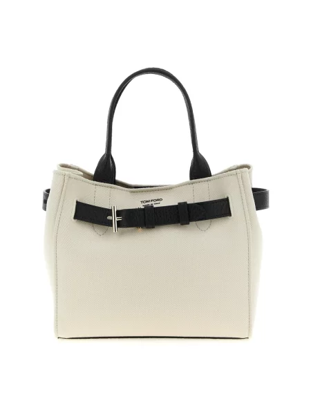 Mała torebka Tom Ford skórzana biała