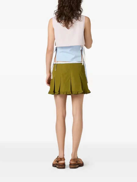 Fustă Miu Miu din poplin verde