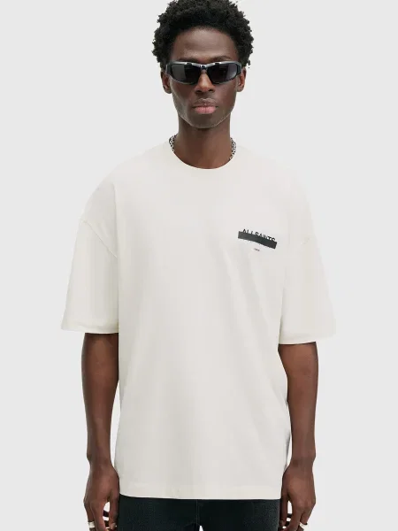 AllSaints Tricou REDACT negru alb