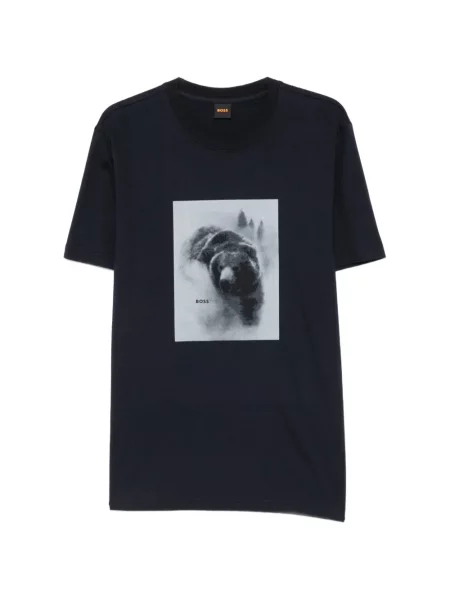 Tricou Boss cu imagine albastru