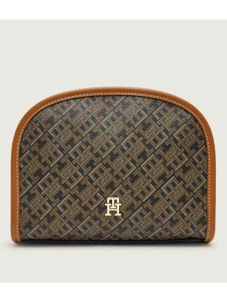 Tommy Hilfiger Smink táska Th Icon Washbag Mono Print Fekete barna