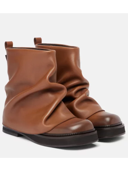 Botine The Attico din piele maro