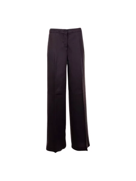 Lniane spodnie Via Masini 80 brązowe