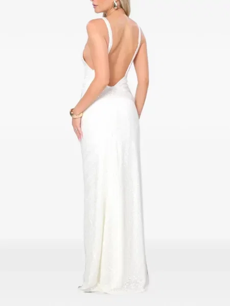 Rochie maxi Roserry cu paiete alb