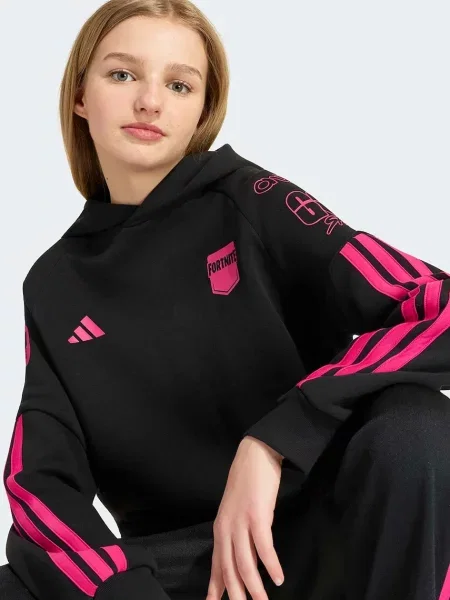 Adidas кофта з капюшоном дитяча з бавовною FORTNITE