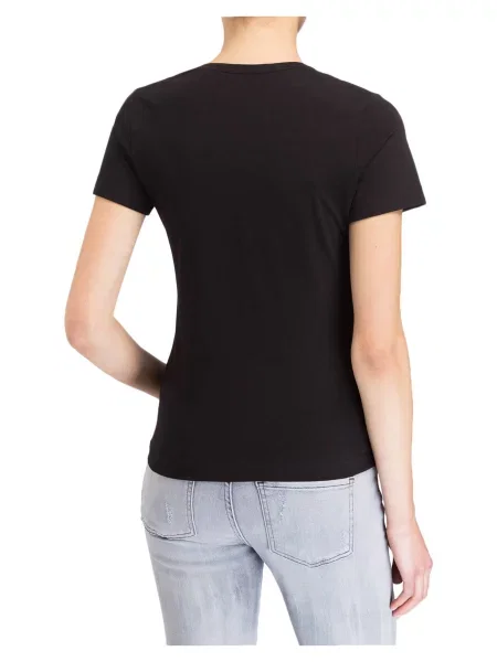 Boviva T-Shirt Z Obszyciem Ozdobnymi Kamykami schwarz biała