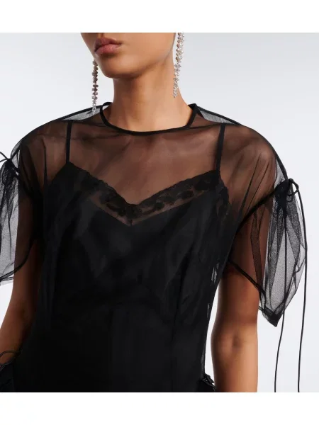Rochie midi Simone Rocha din tul negru
