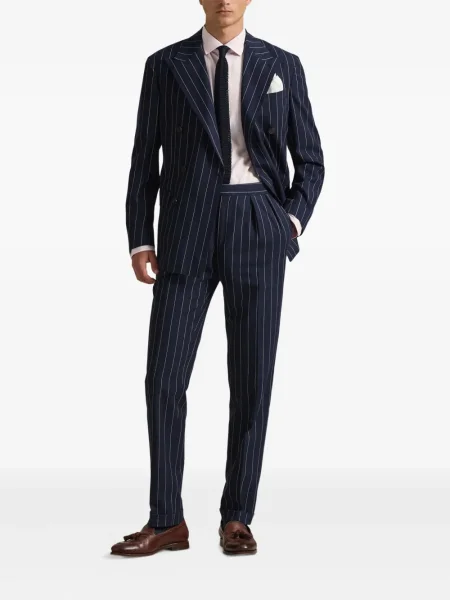 Dlouhá pruhovaná s límcem kšiltovka Polo Ralph Lauren modrá