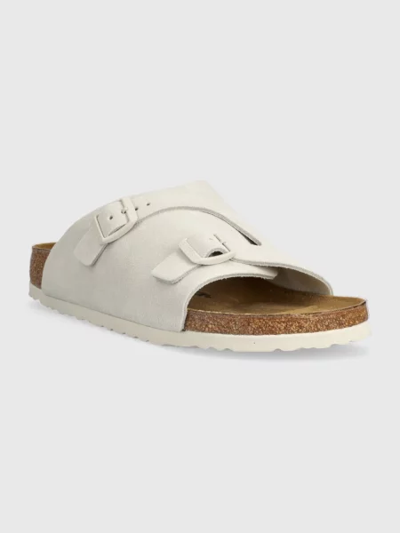 Birkenstock Zürich Suede Leather Narrow Fit Unisex Sandały Birkenstock Size: 5 szary