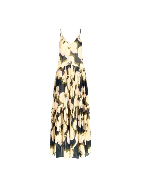 Wielobarwność sukienka Roberto Collina z nadrukiem granatowa