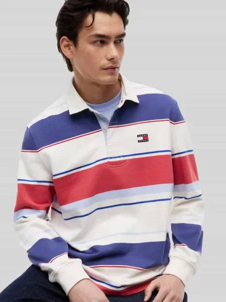 Koszulka rugby o kroju regular fit z czystej bawełny Tommy Jeans