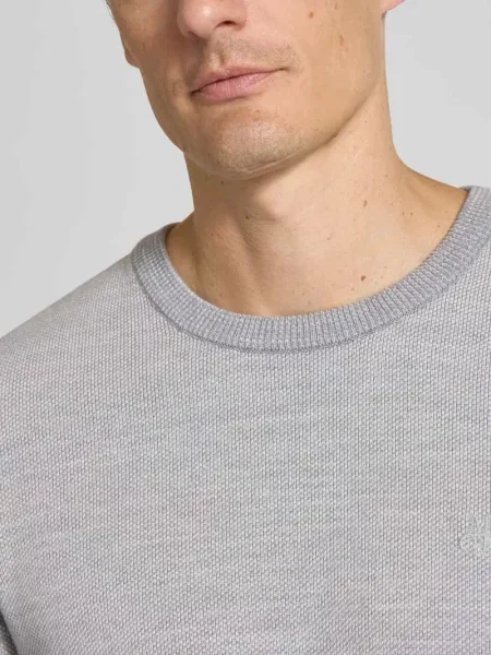 Sweter z dzianiny o kroju regular fit z czystej bawełny Marc O'polo szary