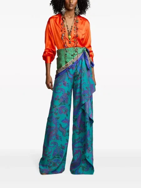 Копринена дълго риза Ralph Lauren Collection оранжево