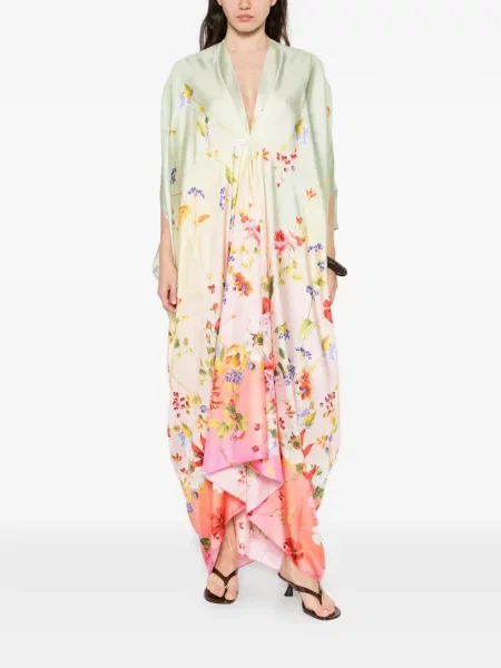 Rochie Roberto Cavalli cu model floral cu decolteu în V