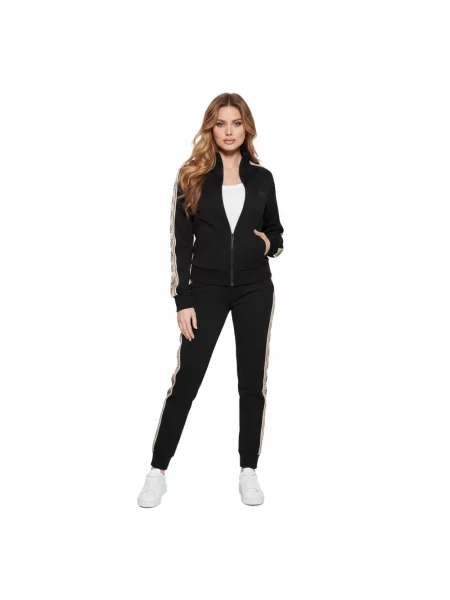 Bluza rozpinana o kroju regular fit ze stójką model ‘Britney’ Guess czarna
