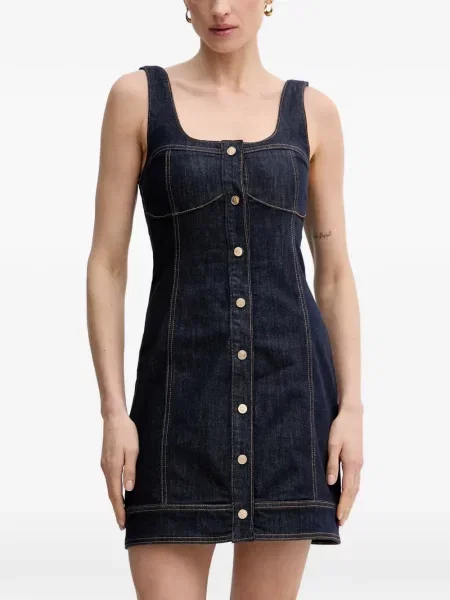 Rochie din denim Gaudi fără mâneci albastru