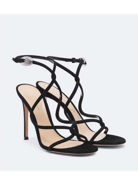 Sandale Gianvito Rossi din piele de căprioară negru