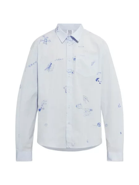 Cămașă Vetements cu imagine albastru