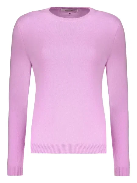 Пуловер Valentino Garavani с кръгло деколте розово