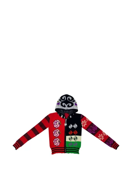 Cardigan Chopova Lowena cu model floral tricotate roșu