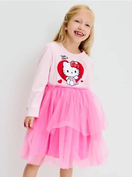 Sinsay mini šaty s tylem Hello Kitty vícebarevná