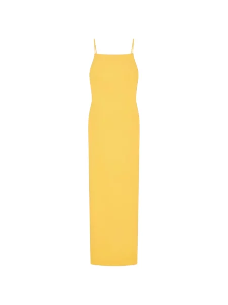 Lung rochie Givenchy din crep galben