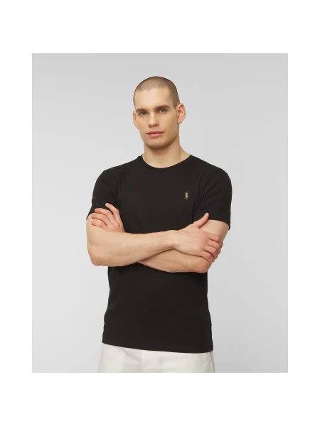 Koszulka Ralph Lauren z logo klasyczna do golfa czarna