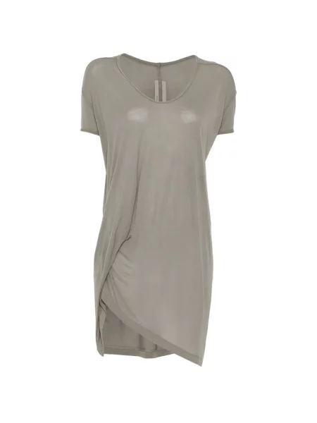 Tricou Rick Owens cu decolteu în V drapate gri