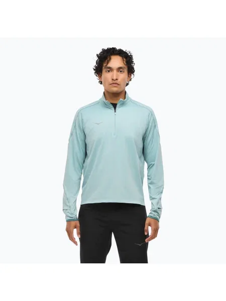 Мъжки суитшърт за бягане HOKA GlideTech Quarter Zip druzy синьо