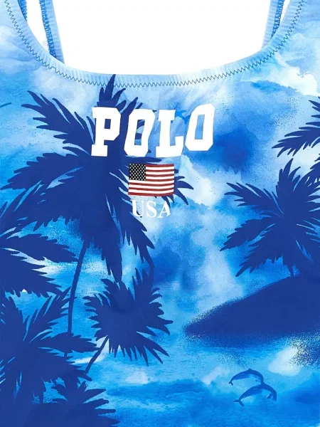 Bėgimas su raišteliu raštuotos kelnės Polo Ralph Lauren mėlyna