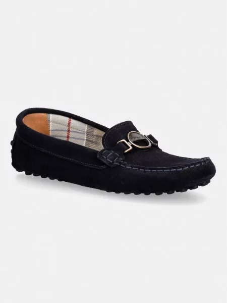Barbour mocasini pentru femei din piele întoarsă Laire albastru