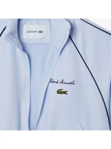 Lacoste Kurtka Dresowa Relaxed Fit Tafta W Romby niebieska