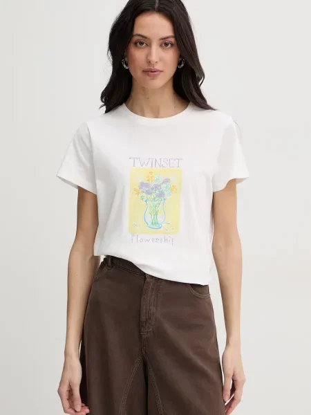 Twinset tricou de pentru femei din alb