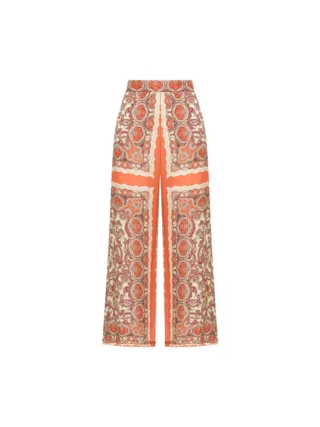 Spodnie Maliparmi z wzorem paisley beżowe