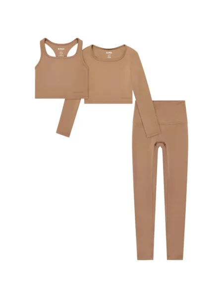 Legginsy dziecięce Blanca Sport brązowe