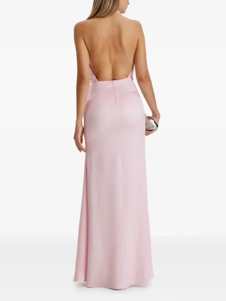 Rochie Il Volo drapată cu gât halter de costum roz