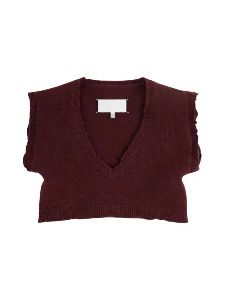 Krótki sweter Maison Margiela wełniany czerwony