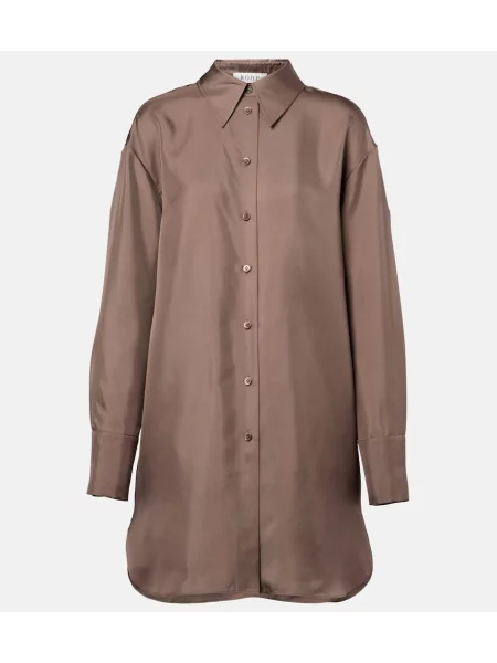 Cămașă Róhe de mătase maro