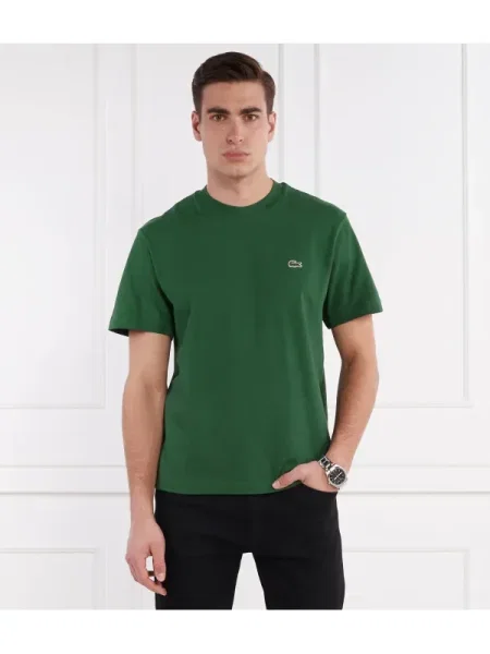 Cămașă Lacoste cu autograf clasică verde