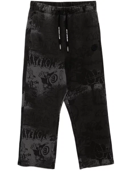 Pantaloni Aape By A Bathing Ape cu imagine negru