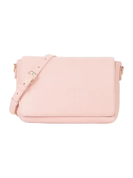 Lniana torebka crossbody Valentino By Mario Valentino różowa