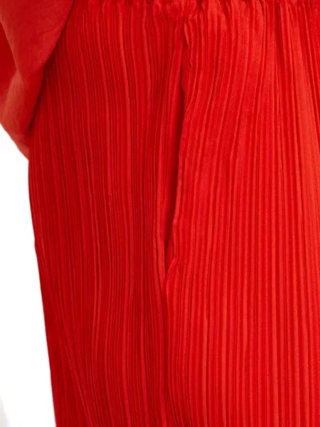 Pantaloni Samsøe Samsøe plisate roșu