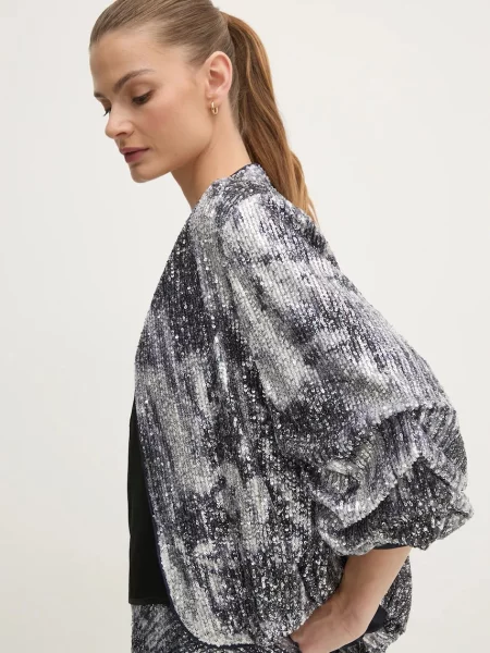 DIANE VON FURSTENBERG marynarka niezapinana wzorzysta srebrny