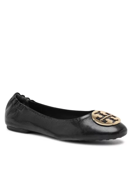 Balerinki Tory Burch skórzane biznesowe czarne