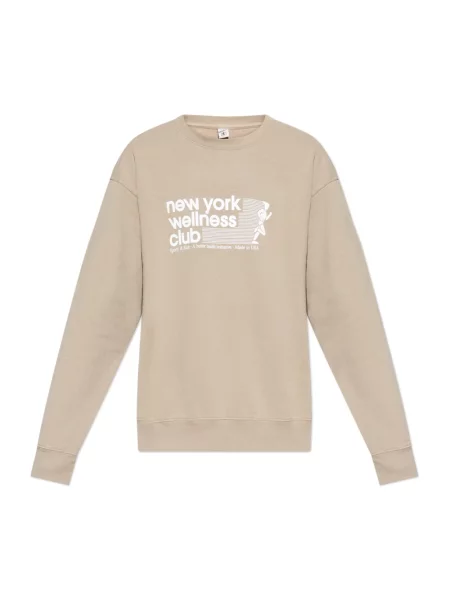 Sporty & Rich bluza Usa Wellness Club wzorzysta beżowy
