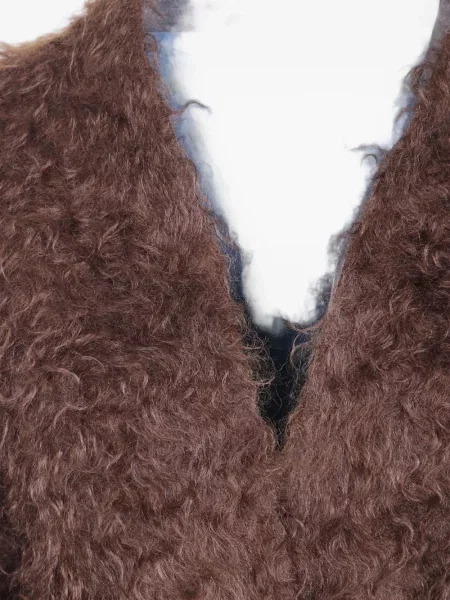 Cu centură geacă Hui Milano de mohair maro