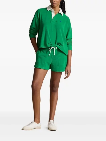 Froté široký pruhovaný šál Polo Ralph Lauren modrý