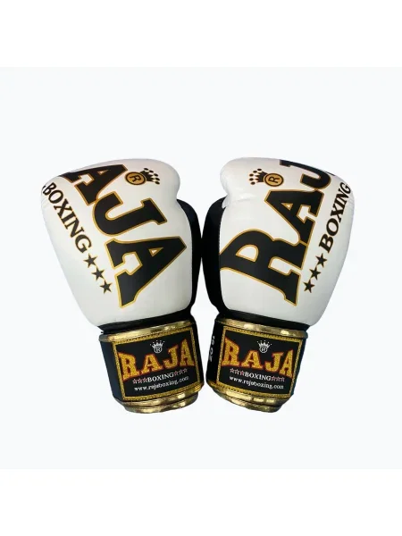 RAJA BOXING Произход Стандартни боксови ръкавици от естествена кожа бели