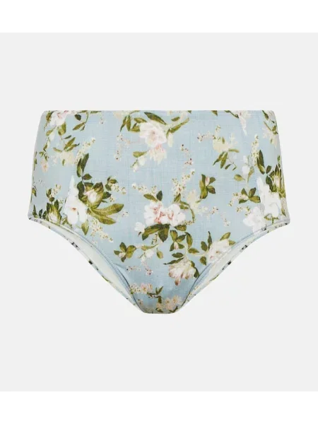 Bikini Erdem cu talie înaltă cu model floral verde