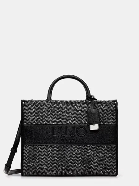 Wielobarwność torebka Liu Jo w jodełkę czarna